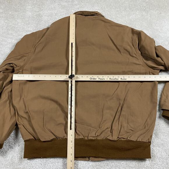 Carhartt FR Canvas Jacket Mens XL Brown Flame Resistant Work Bomber Grunge - Picture 6 of 8